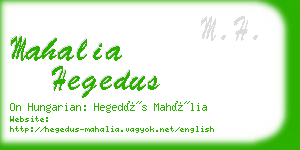 mahalia hegedus business card
